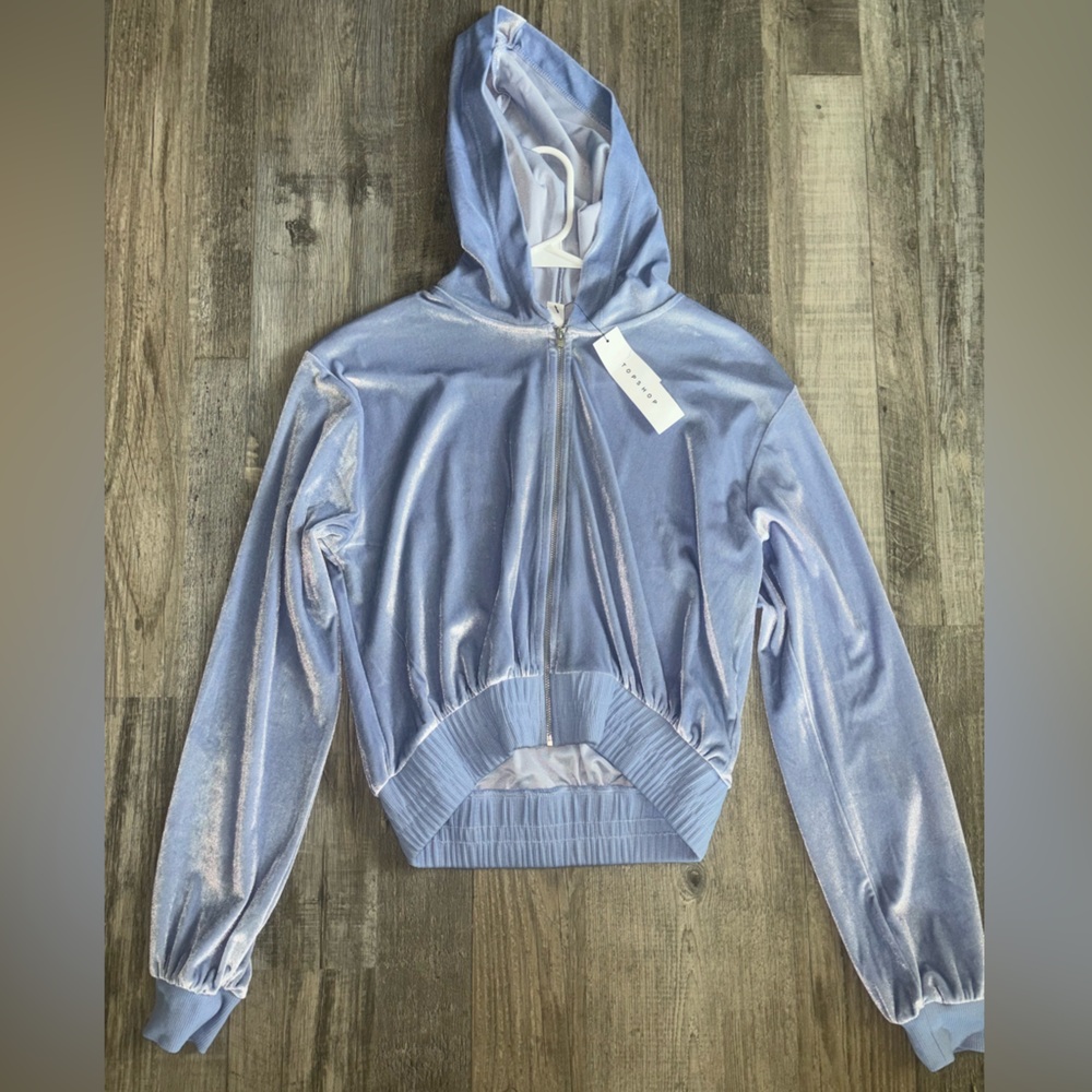 Topshop cropped hooded jacket